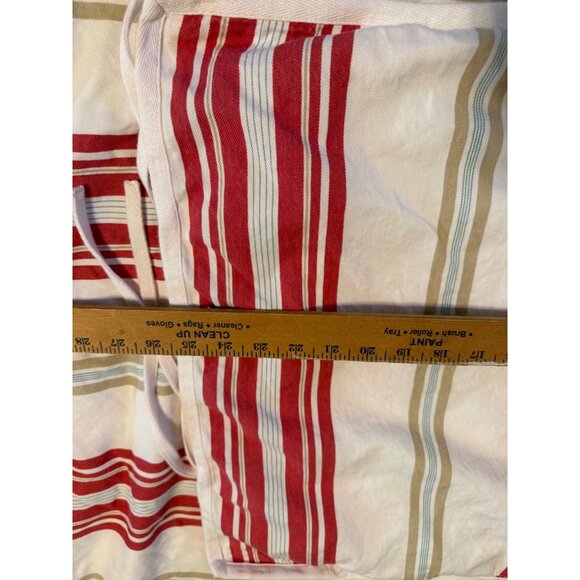 Pottery Barn Striped Duvet Cover Set F/Q  Cotton Tie back Coastal cottage heavy - Picture 12 of 14